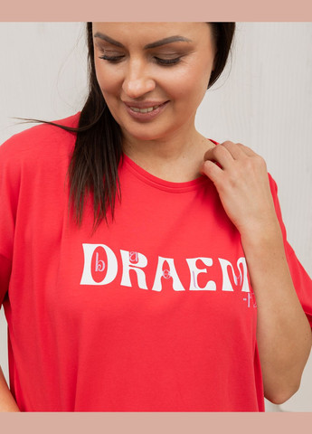 Туніка батал з рукавчиком бавовна з написом Dream Nicoletta (317356070)