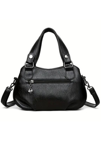 Женская классическая сумка черная через плечо на три отделения с экокожи Aoguandaishu (363330198)