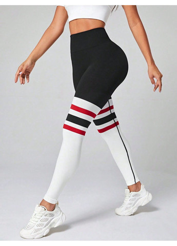 Черные демисезонные леггинсы спортивые SHEIN