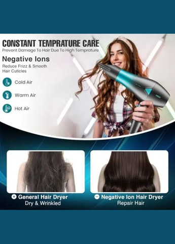 Фен для волос 2000 Вт,2 скорости для сушки и укладки синий (2390000038) VGR V-455 (344465689)