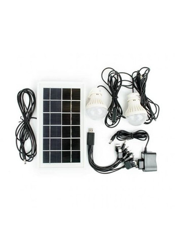 Фонарь аккумуляторный 1 LED 5 W + 22 SMD, выносная солнечная панель, выносные 2 led лампы, кабель для зарядки No Brand (323486476)