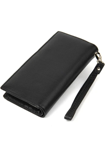Практичный кожаный кошелек-клатч 19371 Черный st leather (341256650)