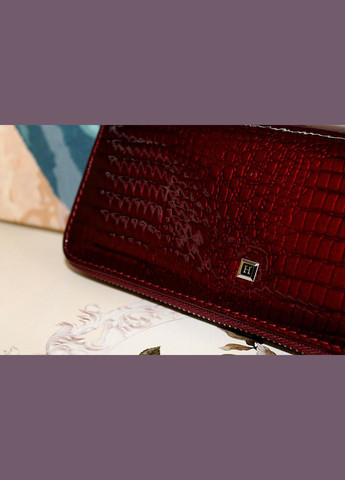 Кожаный женский кошелек клатч на молнии 0832 бордовый Henghuang (307284824)