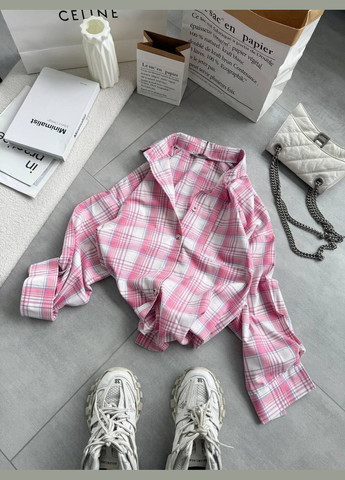 Жіноча клітчаста сорочка з натуральної фланелі No Brand С1512-359/12 (337990247)