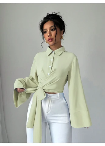Мятная блуза SHEIN