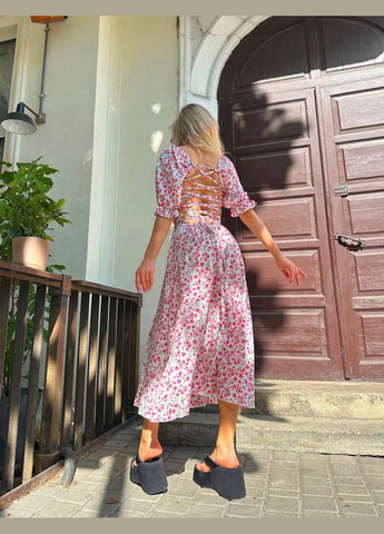 Білий святковий, повсякденний, кежуал жіноча сукня FINO Mode з малюнком