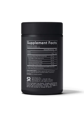 Омега-3 риб'ячий жир Sports Research 625мг 120 м'яких капсул для серця та мозку жирні кислоти (551432) Sport Research (368981913)
