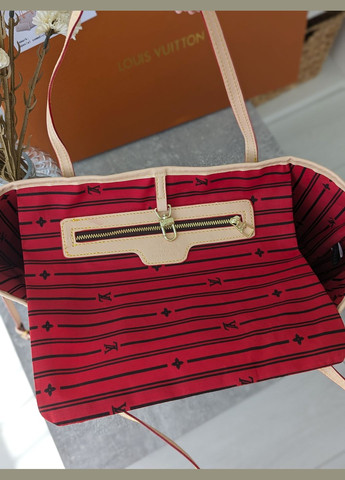 Сумка шоппер Луї Вітон Neverfull ЛЮКС бежева шахмати No Brand (322560232)