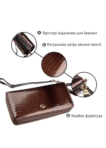 Женский лаковый клатч 9х19х4 см 18908 st leather (329196391)
