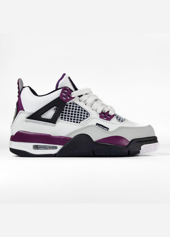 Кросівки зимові жіночі і чоловічі Nike Air Jordan 4 winter white purple black | Найк Аір Джордан 4 білі фіолетові чорні з хутром No Brand білі зими (308072637)