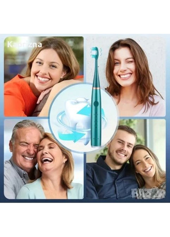 Ультразвукова зубна щітка-скалер 3в1 для видалення зубного нальоту Electric Dental Scaler з 3 насадками Green No Brand (361152153)