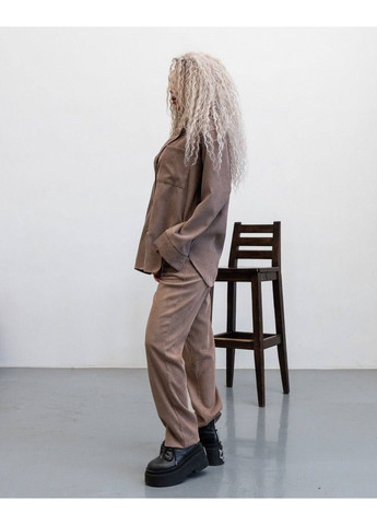 Жіночий Мікро вельветовий костюм: сорочка + штани Україна (361044133)