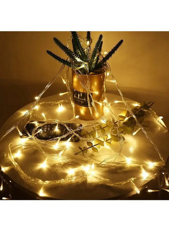 Гірлянда нитка світлодіодна новорічна з роботою від мережі 8 режимів світіння 18 м 400 лампочок (482006-Prob) Тепла біла Unbranded (369501418)