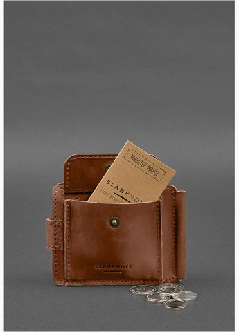 Кожаный портмоне 13.1 зажим с хлястиком светло-коричневый Crazy Horse (A-028266) BlankNote (328444773)