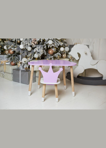 Стол облако и стульчик коронка фиолетовый детский. Столик для еды, гор, занятий. No Brand (361259082)