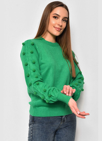 Зелений зимовий светр жіночий зеленого кольору пуловер Let's Shop