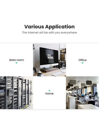 Патчкорд сетевой кабель 10 Гбит/с Ethernet RJ45 Cat 7 плоский 1М Black (NW107) 11260 Ugreen (300523724)