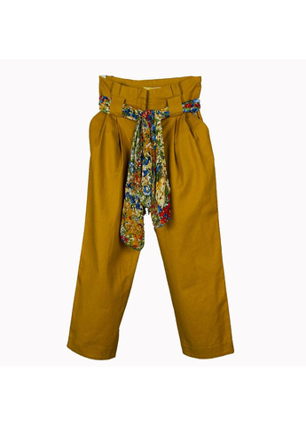 Женские укороченные летние брюки LW111374 Горчичный Lowett (363261787)