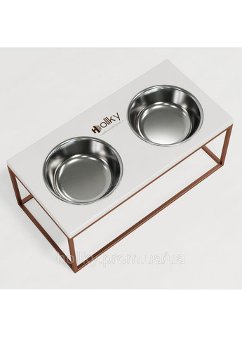 Миски на підставці для великих собак Base XL20 (2 × 1,8 л) BXL20-522620-GLWH Hollky (365652691)