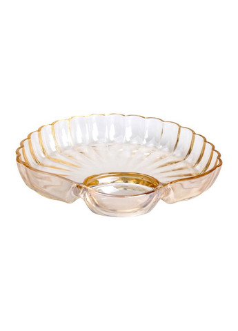 Стеклянное блюдо с соусником 21х19х3 см тарелка для суши коричневая HP-YH-1 Yiwu (368767051)