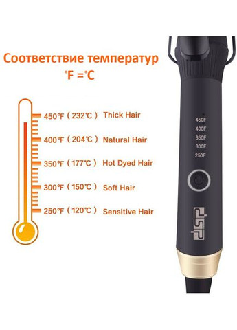 Плойка для завивки волосся 20106 для створення локонів кераміка 19 мм Чорний DSP (368904405)