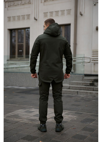 Оливковый (хаки) демисезонный стильный мужской костюм No Brand