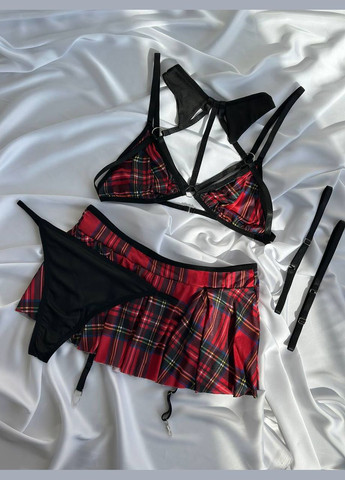 Червоний демісезонний грайливий комплект у стилі школярки No Brand