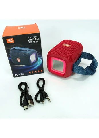 Портативная Bluetooth колонка TG339 5W с RGB подсветкой, Громкая блютуз колонка. Цвет: красный TG (386147808)