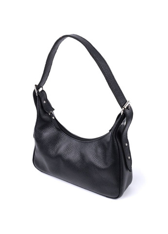 Сумка багет с регулируемым ремнем из натуральной кожи с жестким каркасом черная (sku_22833) No Brand (329853196)