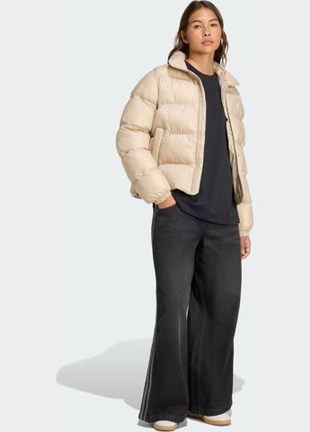 Бежевая демисезонная куртка adicolor short puffer adidas