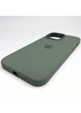 Чохол на 14 PRO MAX Silicone Case Magsafe мікрофібра з магсейв для айфон 14 ПРО МАКС Olive Оливковий No Brand (369137255)