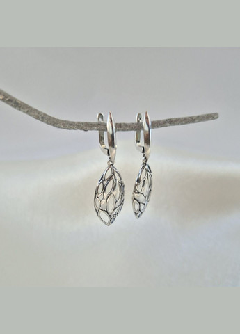 Срібні сережки з Підвіскою без каменів срібло 925 проби Чорнене 2323с 5.00г No Brand (327878515)