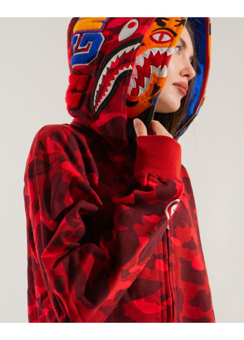 Худі червоний Bape A Bathing Ape Tiger Red Camo Full Zip Hoodie Mens (356677828)