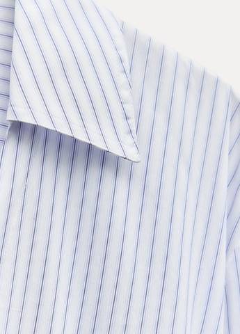 Голубое кэжуал платье Zara в полоску