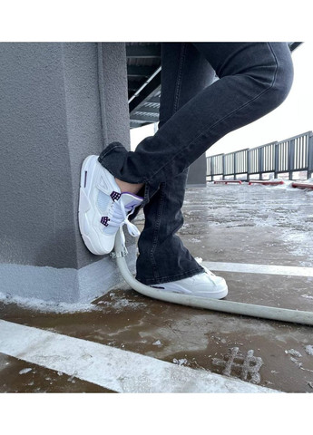 Белые демисезонные кроссовки мужские nike air jordan retro 4 metallic purple найк аир джордан No Brand