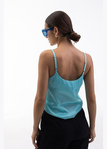 Женская майка базовая шелковая голубая MKAR32759-3 Modna KAZKA — 336933502