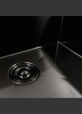 Кухонная мойка черная PVD 60х50 Handmade с подставкой для ножей (сифон круглый, 3,0/0,8) Platinum (291016274)