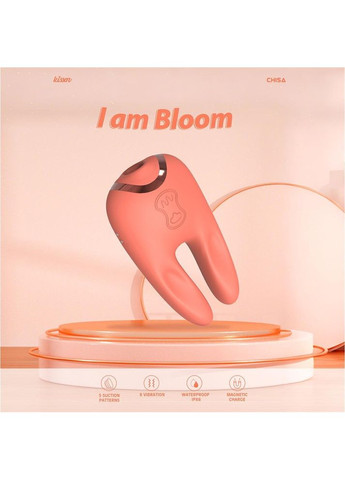 Стимулятор для клітора Kissen Bloom з вібрацією та всмоктуванням, помаранчевий Chisa (360475405)