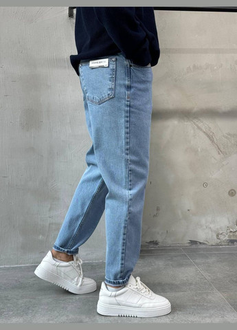 Голубые демисезонные зауженные новая коллекция 2025 мом джинсы голубые 666 Vital-Textile