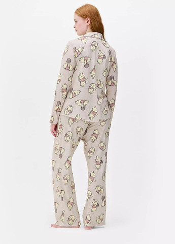 Коричневая всесезон пижама cosy printed boyfriend pyjamas домашний комплект молочный (8195) рубашка + брюки Primark