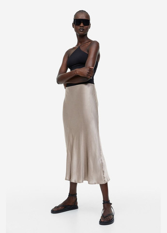 Бежевая повседневный однотонная юбка H&M