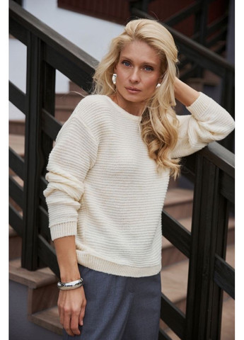 Світло-жовтий зимовий жіночий напівпрозорий теплий джемпер із вовни (2910) Triko Bakh