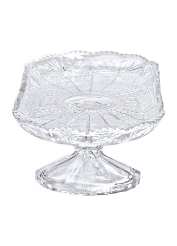Фруктовница стеклянная на овальной ножке для фруктов и сладостей прозрачная 33,5х15х10 см. ProDobro (364192701)