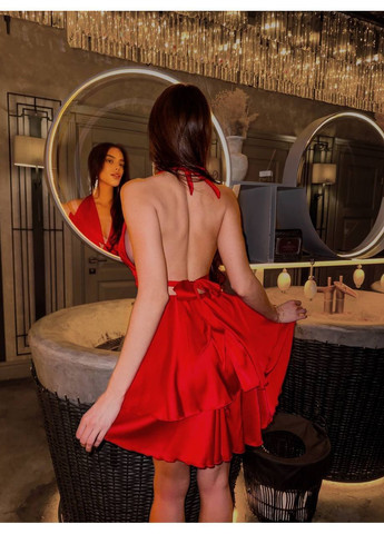 Червона святковий, вечірня, кежуал жіноча сукня шовкова Style Point однотонна