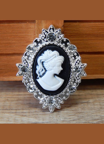 Клейовий декор Камея, стразова оправа, 30х25 мм, срібло No Brand (341731113)