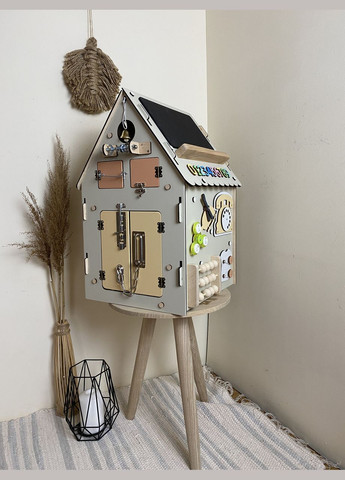 Деревянный развивающий домик, бежевый, нейтральный No Brand (348357594)