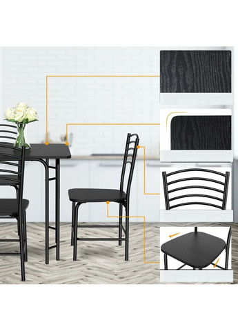 Комплект мебели Katarina стол и 4 стула черный Costway (361952912)