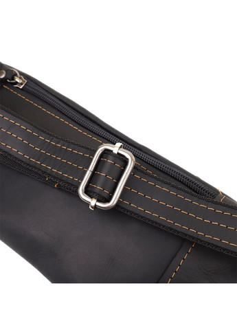 Бананка для чоловіків з натуральної vintage шкіри чорна 34×12×4 см 23120 Shvigel (362417685)