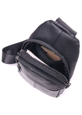 Современная мужская сумка через плечо из натуральной кожи 21307 Черная Vintage (366880894)