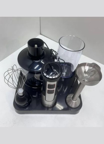 Ручной погружной блендер на подставке 6в1 1500 Вт турбо режим 1500 Вт черный Zepline ZP-117 (318679857)